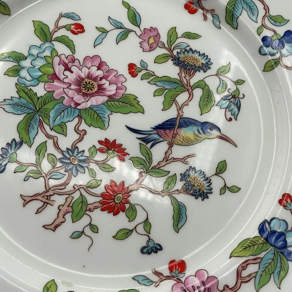 Aynsley Pembroke Bone China Round Serving Platter Bird Floral England
